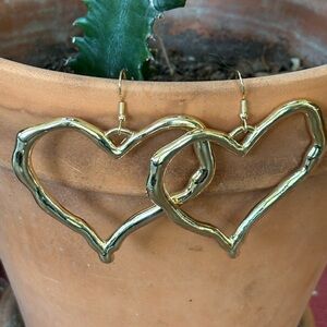 Gold Heart-Shaped Earrings